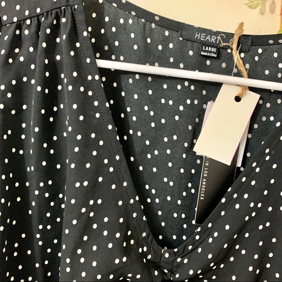 Polka Dot Ruched Front Top - Picture 3 of 3